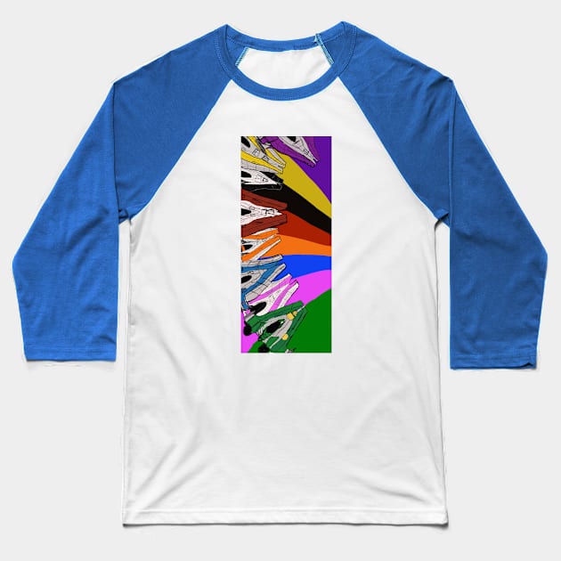 Rainbow A-wings (vertical) Baseball T-Shirt by mattmall
